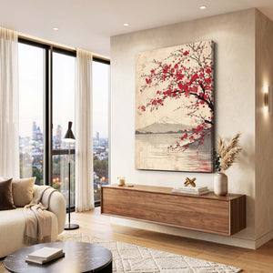 Mount Fuji Cherry Blossom Tree Wall Art