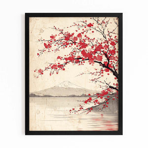 Mount Fuji Cherry Blossom Tree Wall Art