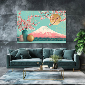 Mount Fuji Cherry Blossom Wall Art