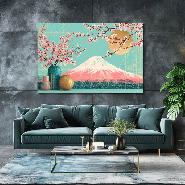 Mount Fuji Cherry Blossom Wall Art