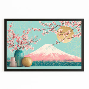 Mount Fuji Cherry Blossom Wall Art