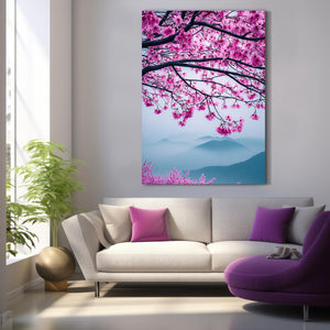 Mountain Cherry Blossom Tree Wall Art