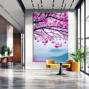 Mountain Cherry Blossom Tree Wall Art