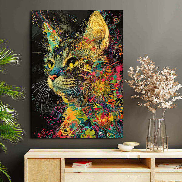 Multi Color Cat Art | MusaArtGallery™