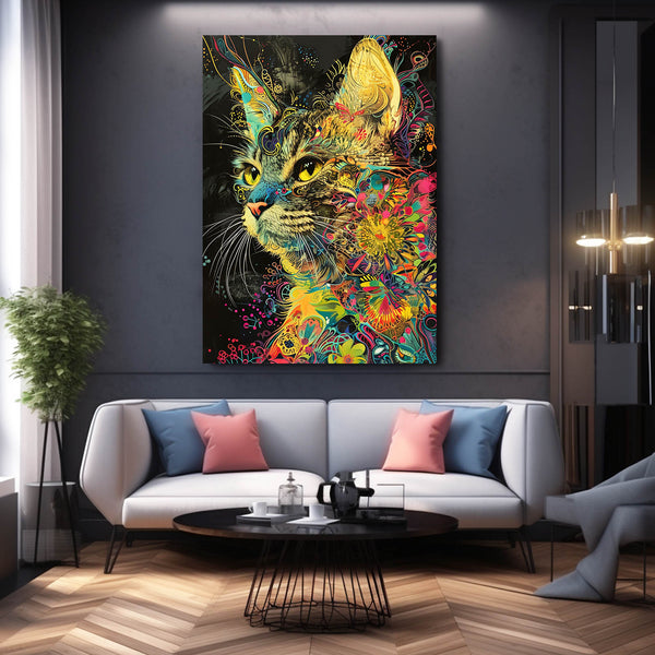 Multi Color Cat Art | MusaArtGallery™