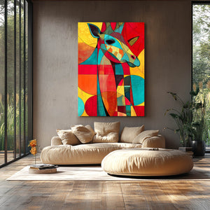 Multicolored Giraffe Canvas