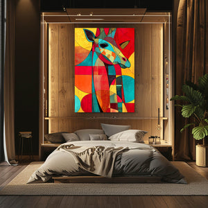 Multicolored Giraffe Canvas