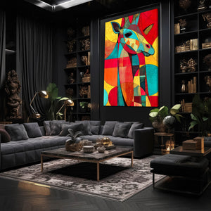 Multicolored Giraffe Canvas