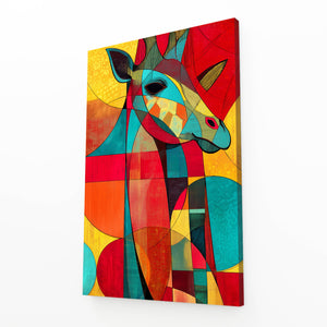 Multicolored Giraffe Canvas