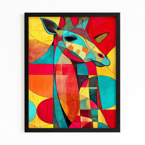 Multicolored Giraffe Canvas