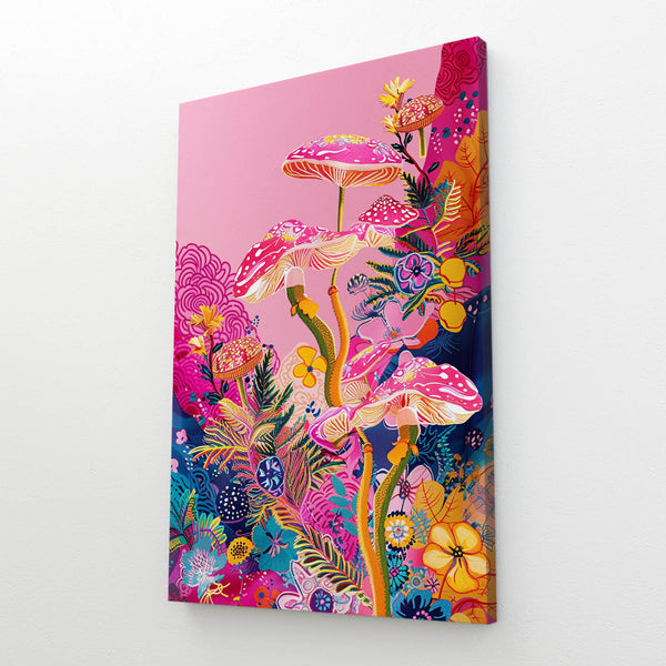 Mushroom Art pink Aesthetic | MusaArtGallery™