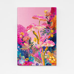 Mushroom Art pink Aesthetic | MusaArtGallery™