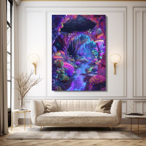 Mushrooms Pink Trippy Art | MusaArtGallery™