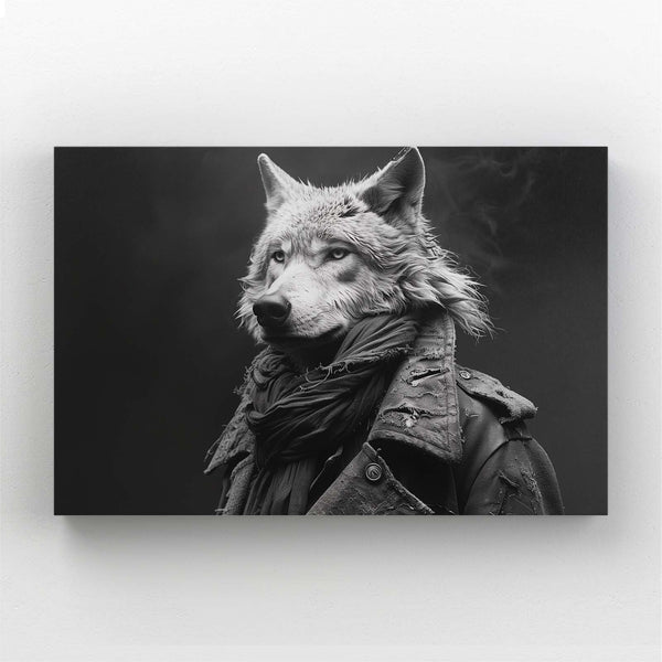 Negative Wolf Canvas Art | MusaArtGallery™