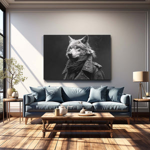 Negative Wolf Canvas Art | MusaArtGallery™