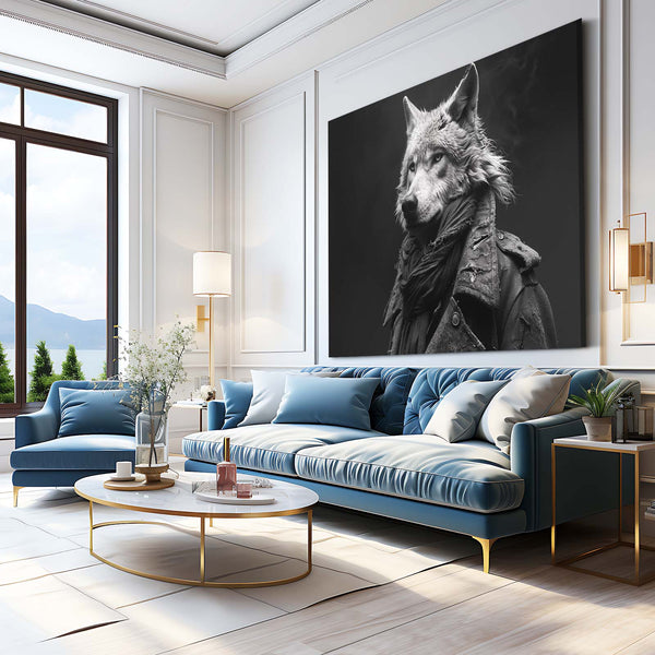 Negative Wolf Canvas Art | MusaArtGallery™