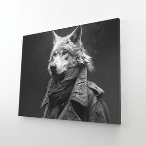 Negative Wolf Canvas Art | MusaArtGallery™