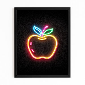 Neon Apple Art