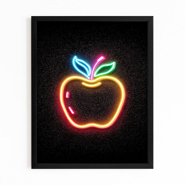 Neon Apple Art