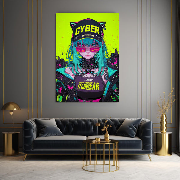 Neon Cat Cyberpunk Art | MusaArtGallery™