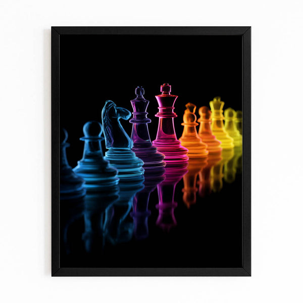 Neon Chess Digital Art