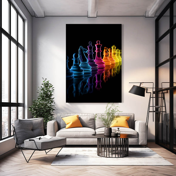 Neon Chess Digital Art