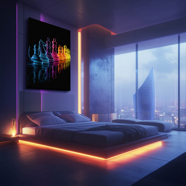 Neon Chess Digital Art