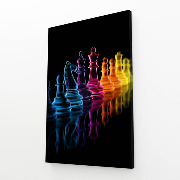 Neon Chess Digital Art