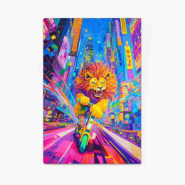 Neon City Lion Wall Art | MusaArtGallery™