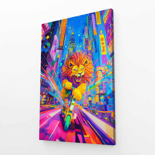 Neon City Lion Wall Art | MusaArtGallery™