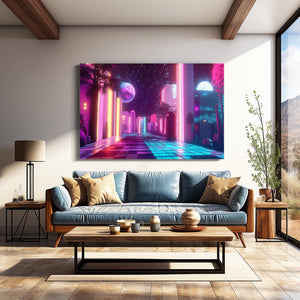 Neon Cityscape Cyberpunk Art | MusaArtGallery™
