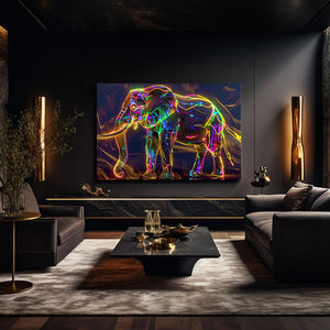 Neon Color Elephant Art | MusaArtGallery™