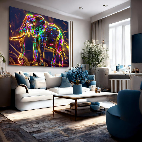 Neon Color Elephant Art | MusaArtGallery™