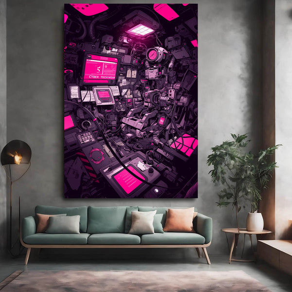 Neon Command Cyberpunk Art | MusaArtGallery™