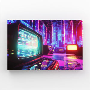 Neon Control Room Cyberpunk Art | MusaArtGallery™