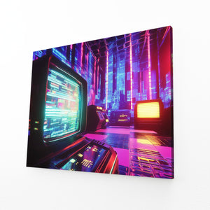 Neon Control Room Cyberpunk Art | MusaArtGallery™