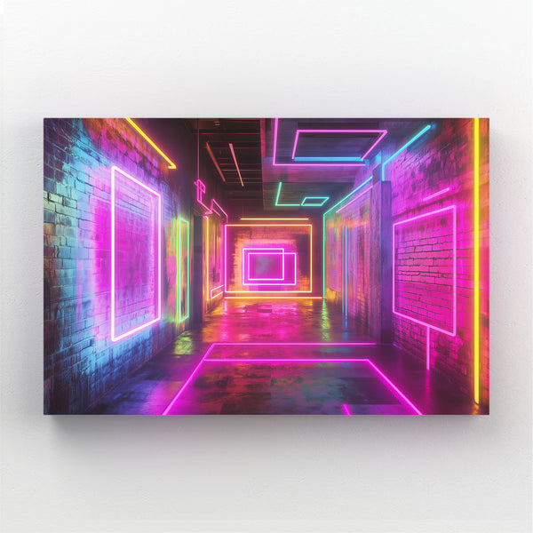 Neon Corridor Abstract Art | MusaArtGallery™