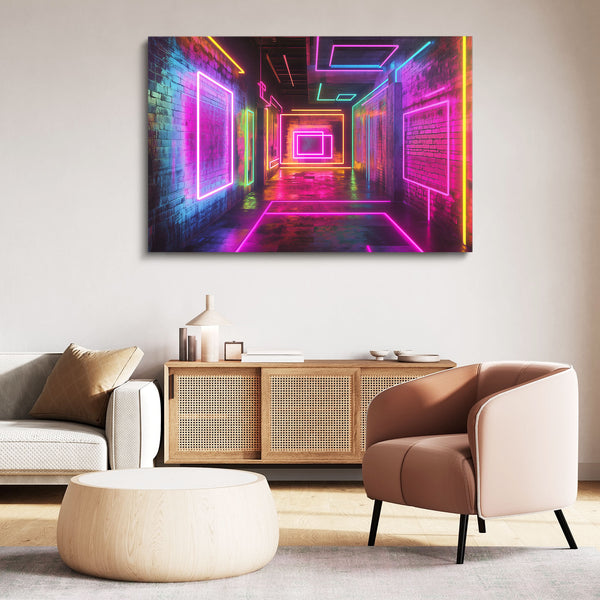 Neon Corridor Abstract Art | MusaArtGallery™