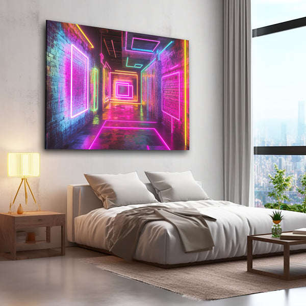 Neon Corridor Abstract Art | MusaArtGallery™