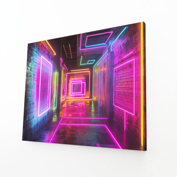 Neon Corridor Abstract Art | MusaArtGallery™