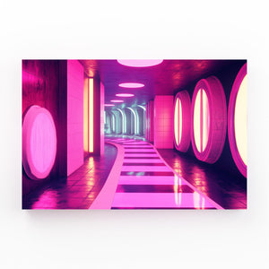 Neon Corridor Cyberpunk Art | MusaArtGallery™