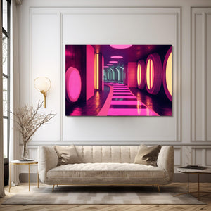 Neon Corridor Cyberpunk Art | MusaArtGallery™