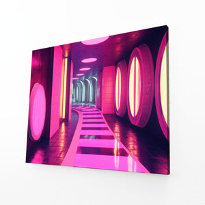 Neon Corridor Cyberpunk Art | MusaArtGallery™