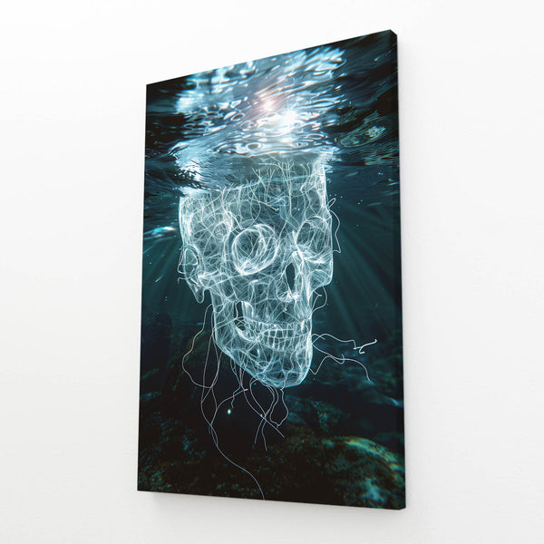 Neon Depths Skull Art | MusaArtGallery™