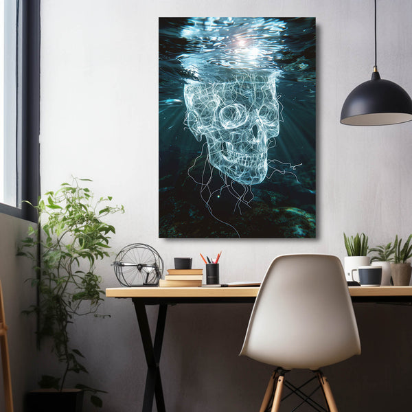 Neon Depths Skull Art | MusaArtGallery™