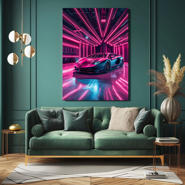 Neon Drive Car Art