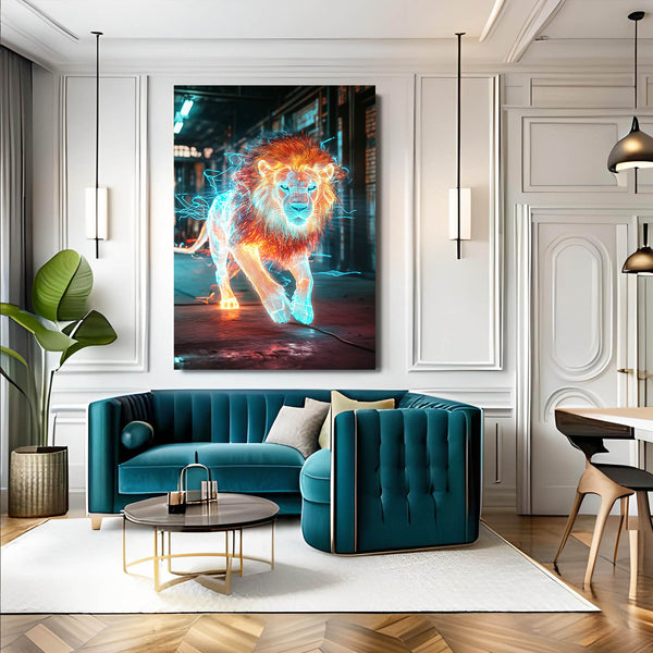 Neon Energy Lion Wall Art | MusaArtGallery™