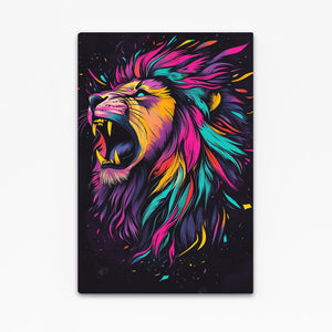 Neon Fury Lion Wall Art | MusaArtGallery™