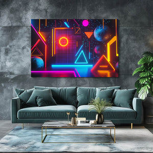 Neon Geometry Cyberpunk Art | MusaArtGallery™