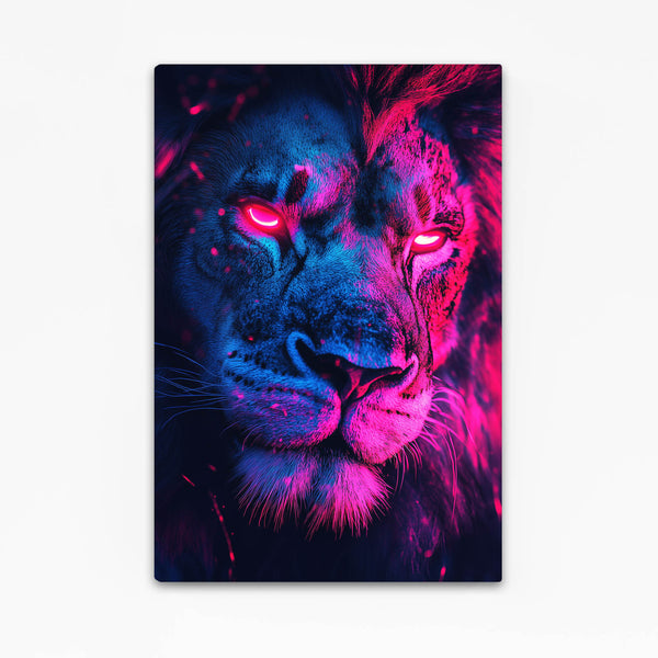 Neon Glare Lion Wall Art | MusaArtGallery™